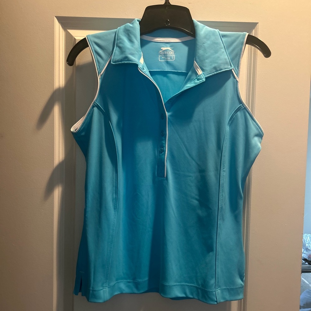 Womens Golf Slazenger Aqua Blue Sleeveless Top